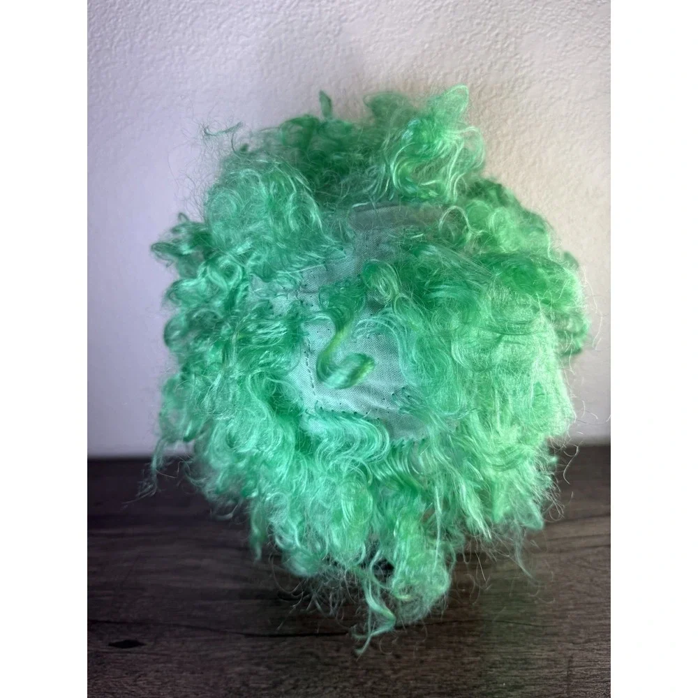 Vintage Fun World Mask #9223 Two Face Green Eyes Hair. 80s Costumes.